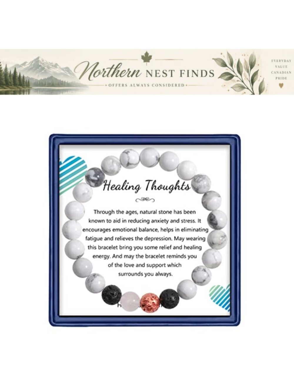 Healing Crystal Bracelet Natural Stone Lava Rock Essential Oil Diffuser